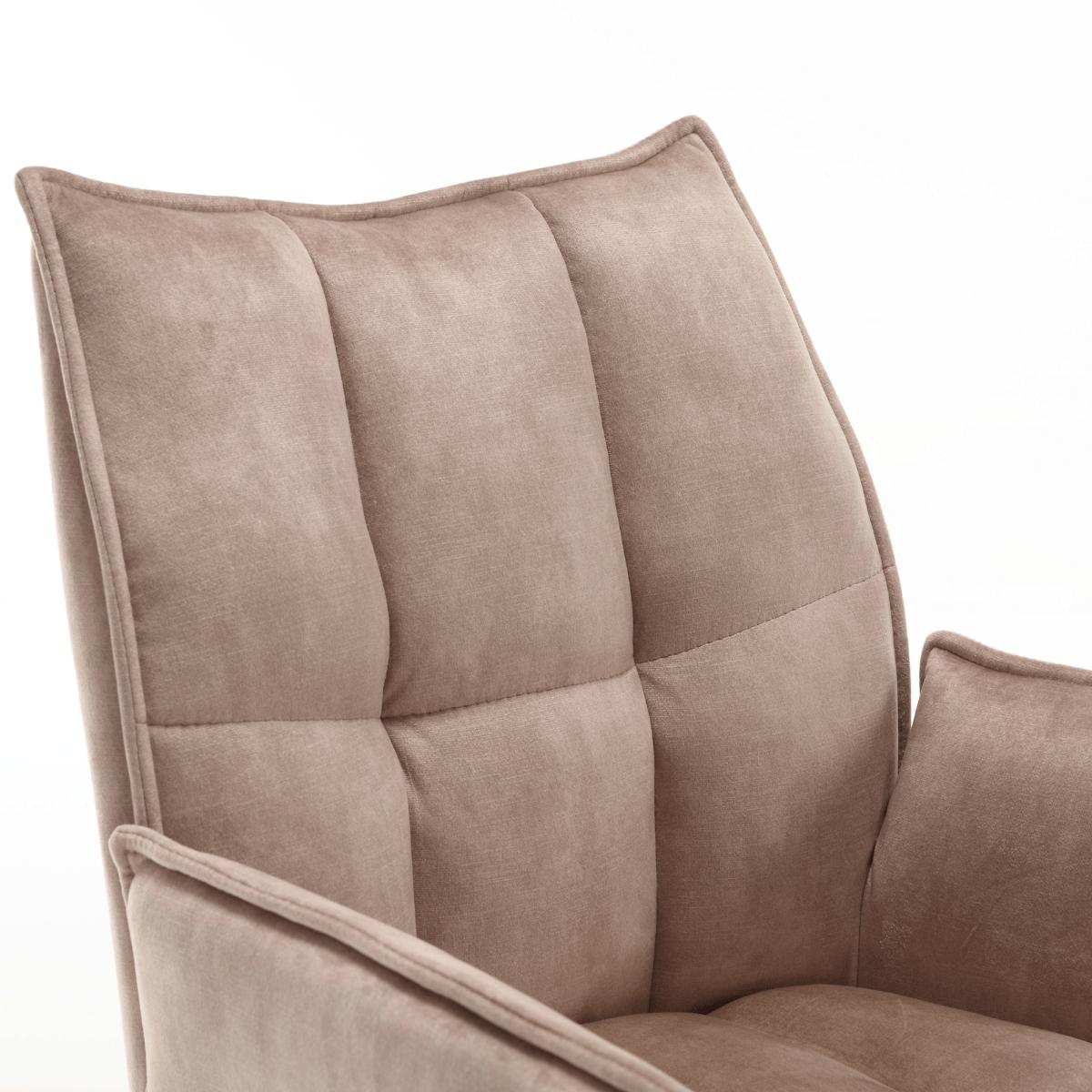 Eetkamerstoel Dani Velvet | Beige | Met armleuning - Industrieelinhuis.nl