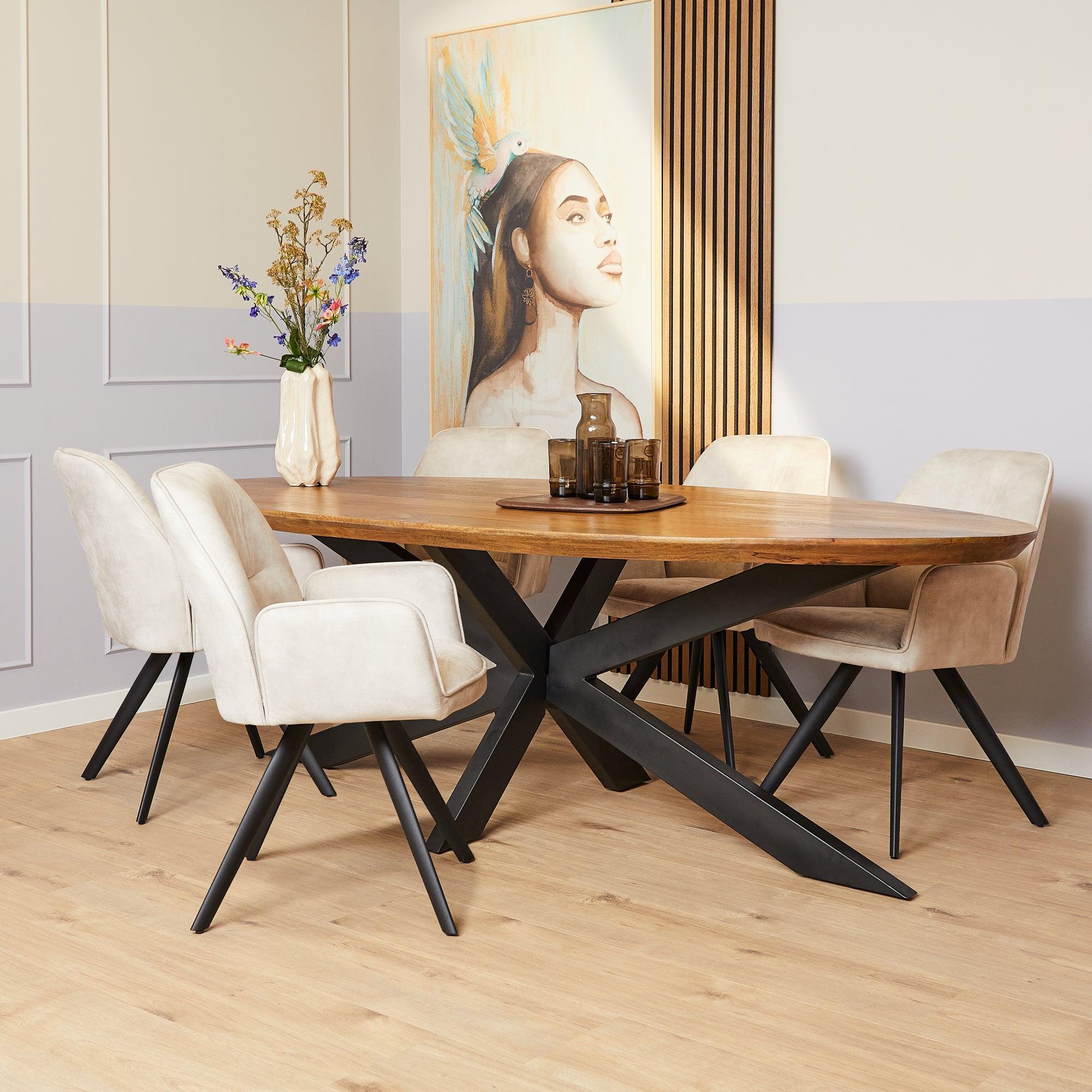 Eetkamerstoel Nola Offwhite (bestellen per 2) - Industrieelinhuis.nl