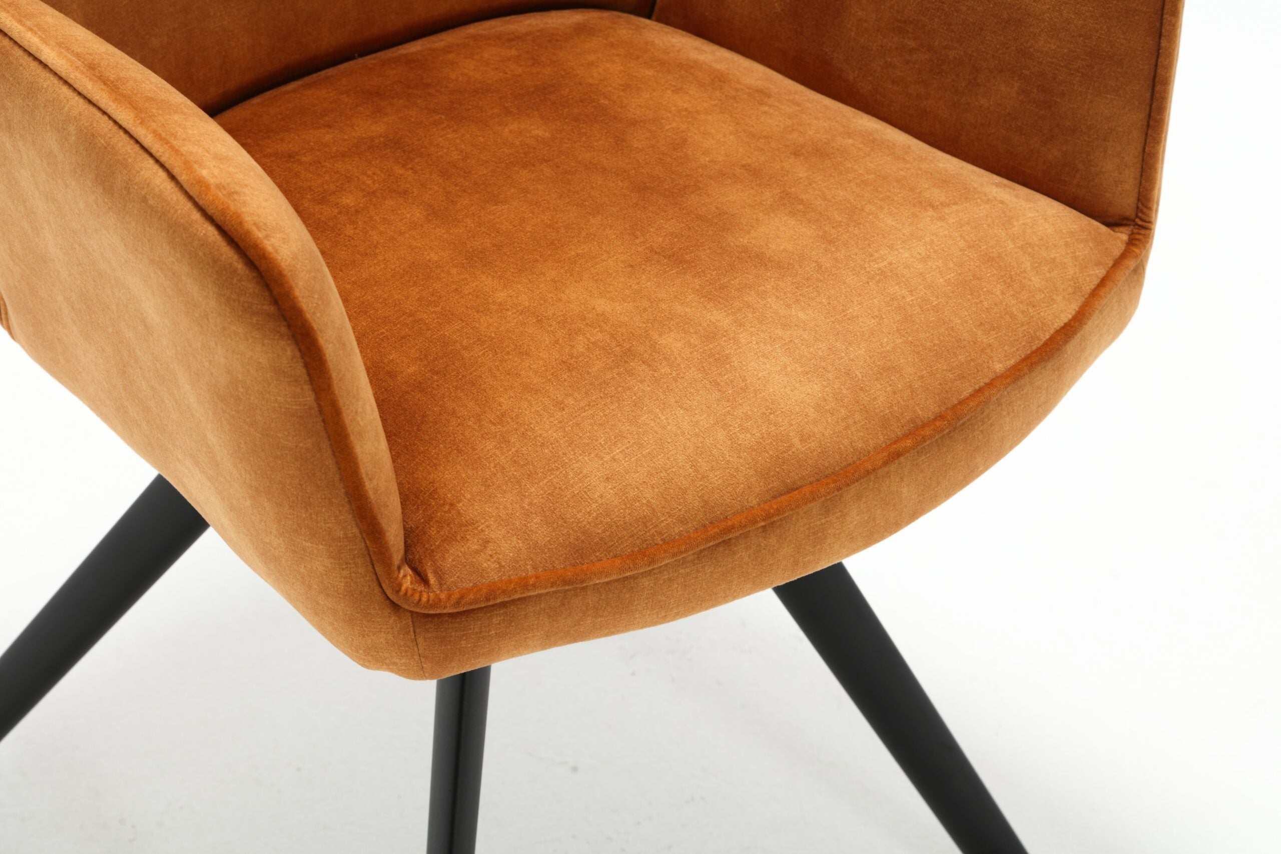 Eetkamerstoel Nola Oranje/Goud (bestellen per 2) - Industrieelinhuis.nl