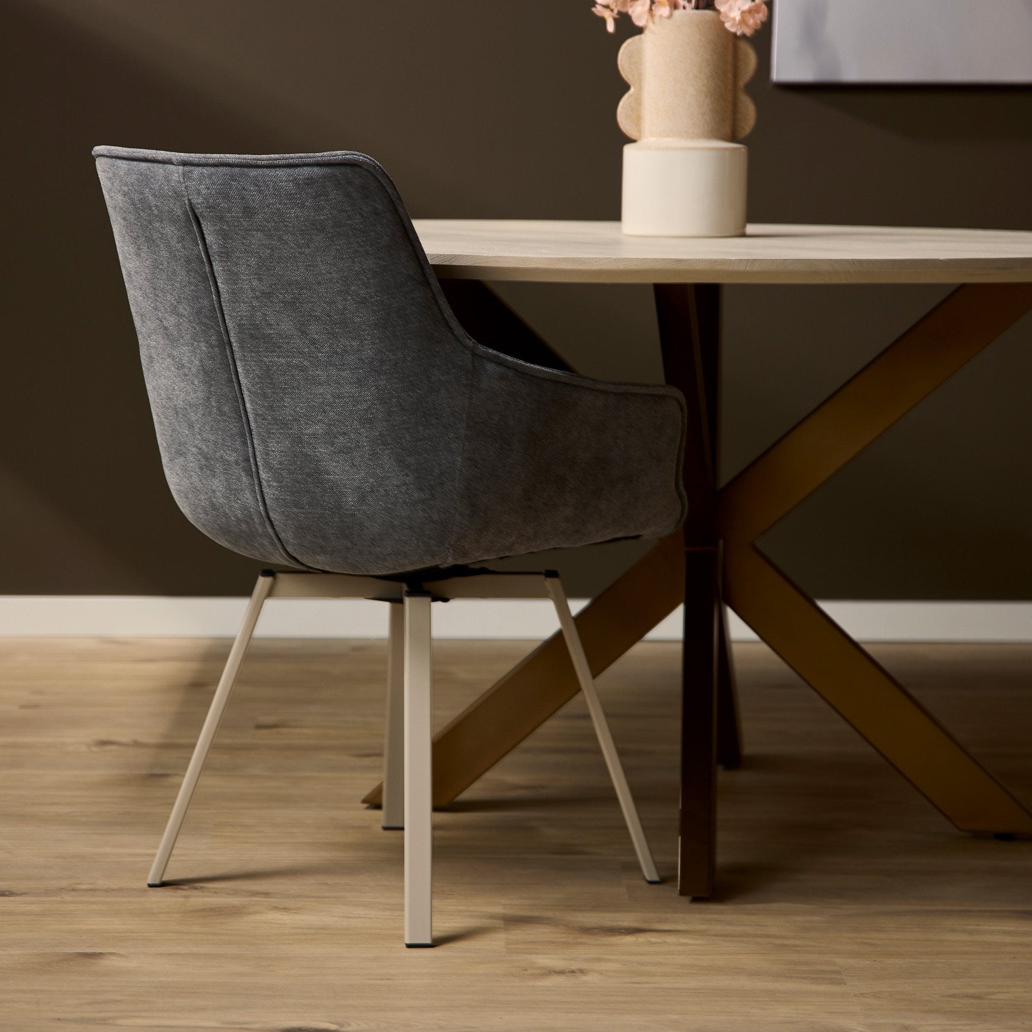 Eetkamerstoel Mees  Antraciet - Industrieelinhuis.nl