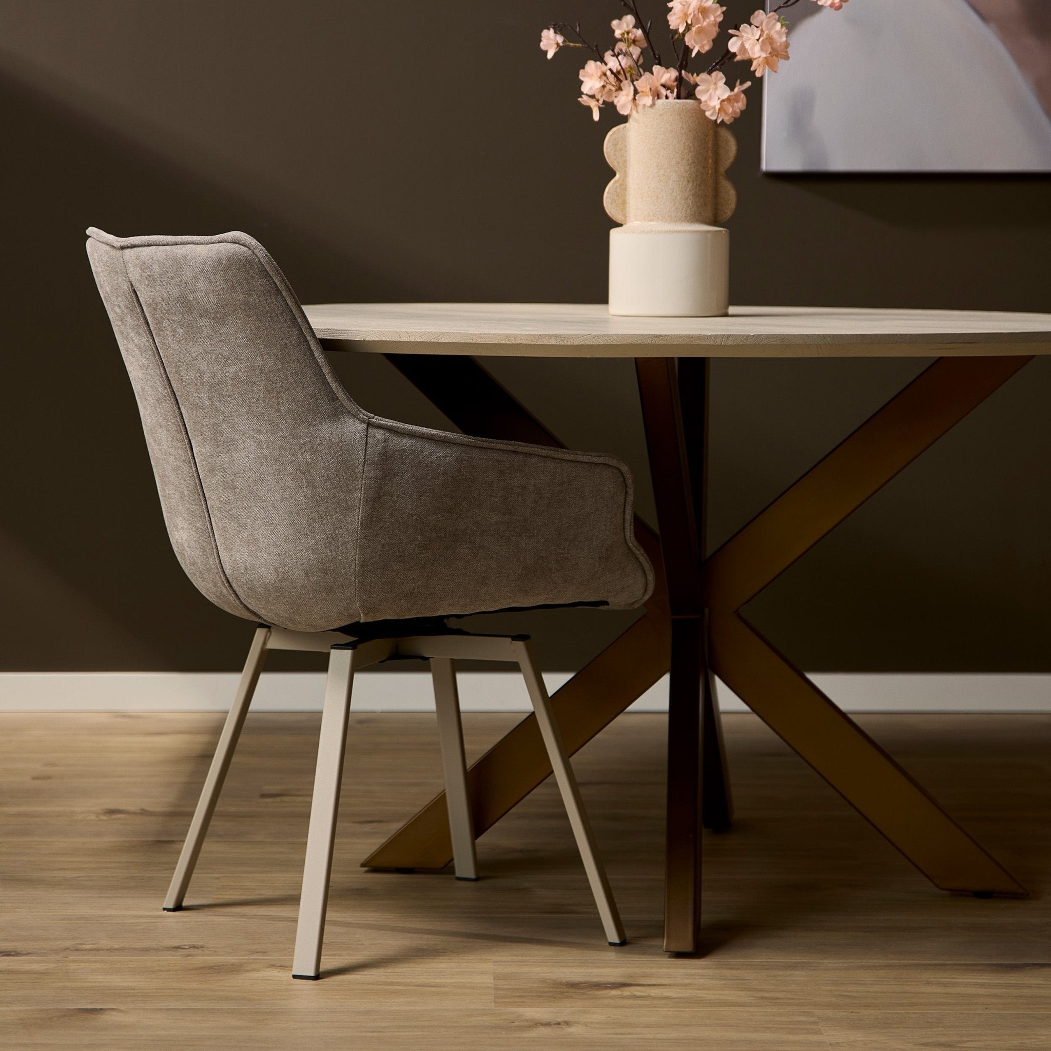 Eetkamerstoel Mees Taupe - Industrieelinhuis.nl