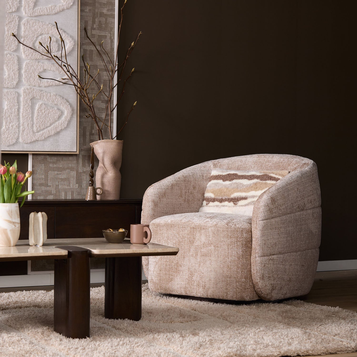 Fauteuil Yara Beige - Industrieelinhuis.nl