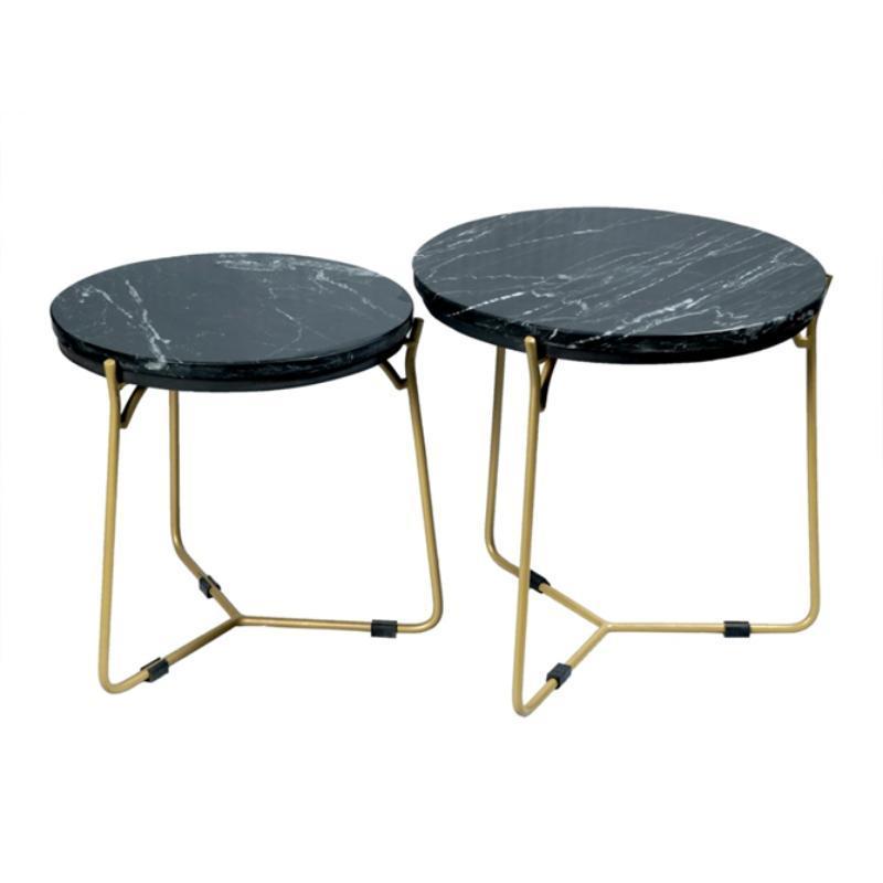 Salontafel Caly Black marble | 45 cm | Set van 2