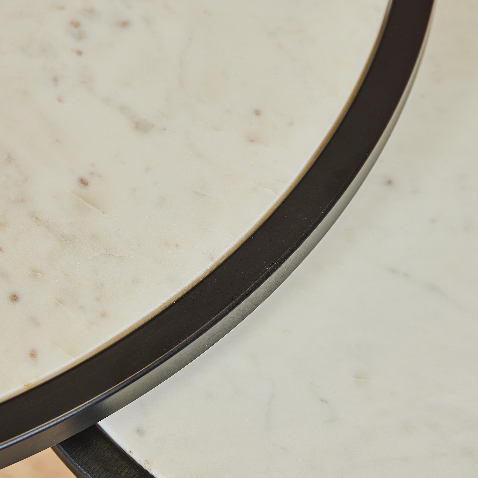 Salontafel Nova | Set van 2 | Rond | Wit marmer