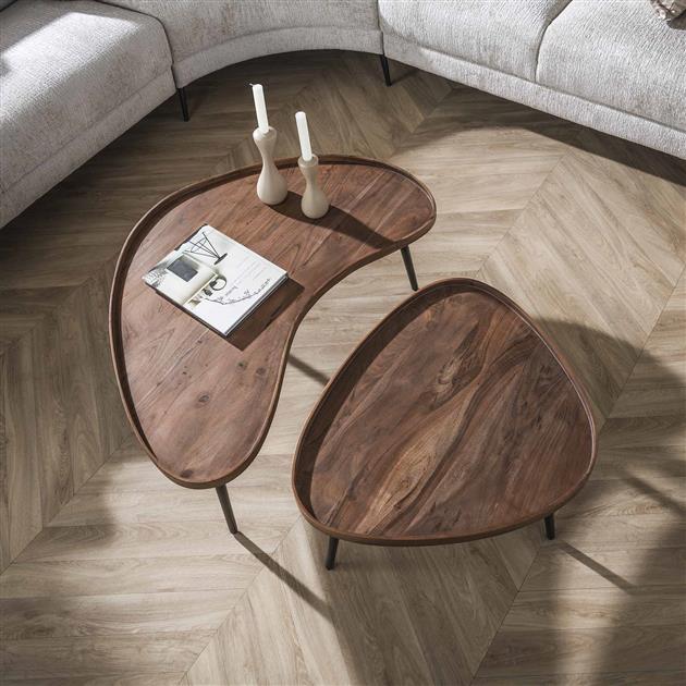 Salontafel set van 2 Carve | Organische salontafels