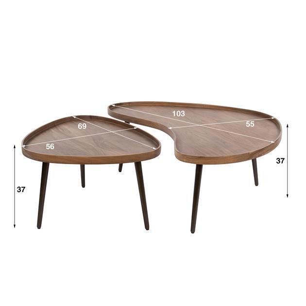 Salontafel set van 2 Carve | Organische salontafels