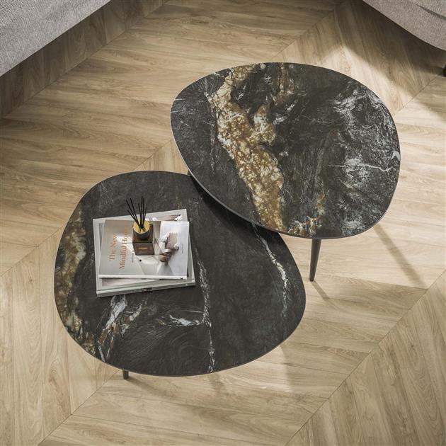 Salontafel set van 2 Fossil | Organische Salontafels