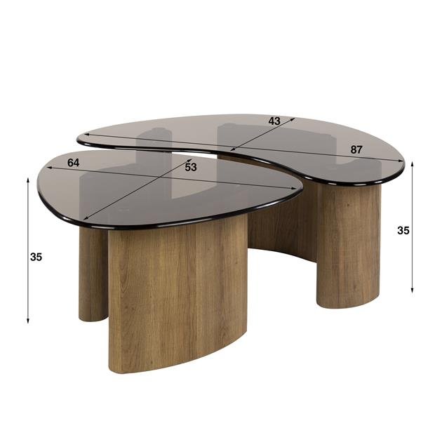 Salontafel set van 2 Tinto | Organische salontafels