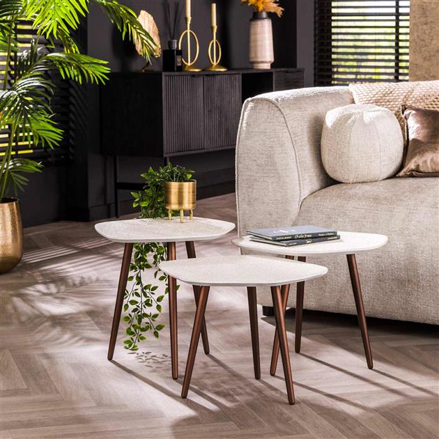 Salontafel set van 3 Point Stone