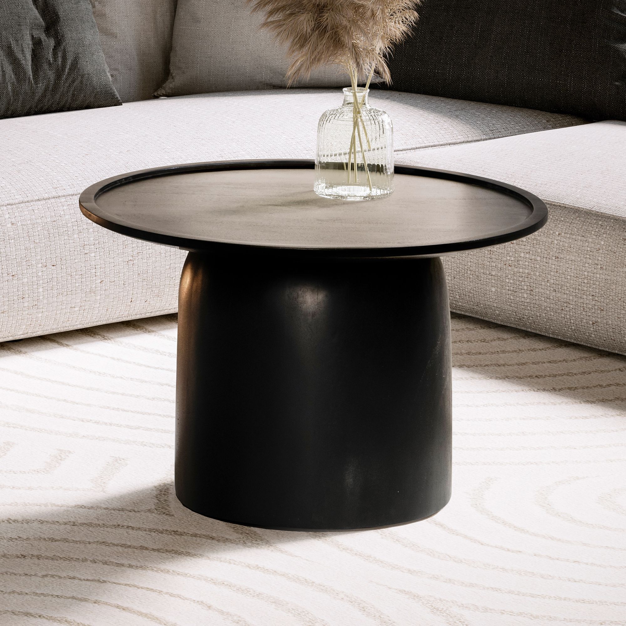 Salontafel zwart rond 60x60x40cm