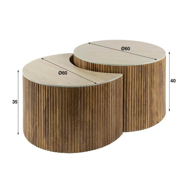 Salontafelset Nuovo half rond | Ronde salontafels