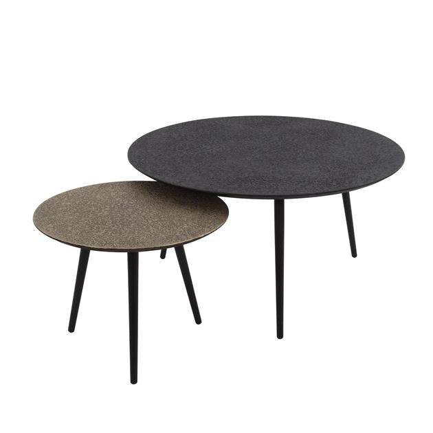 Salontafelset Rond Mira Metallic Zwart