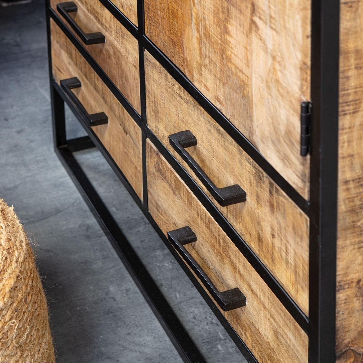 Servieskast Denver | Mangohout Staal | 90 cm