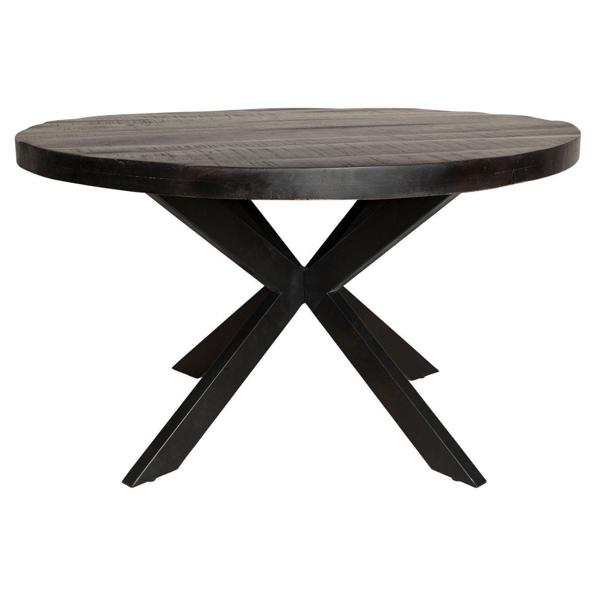 Eetkamertafel Denver Black | Rond | 120 cm - Industrieelinhuis.nl