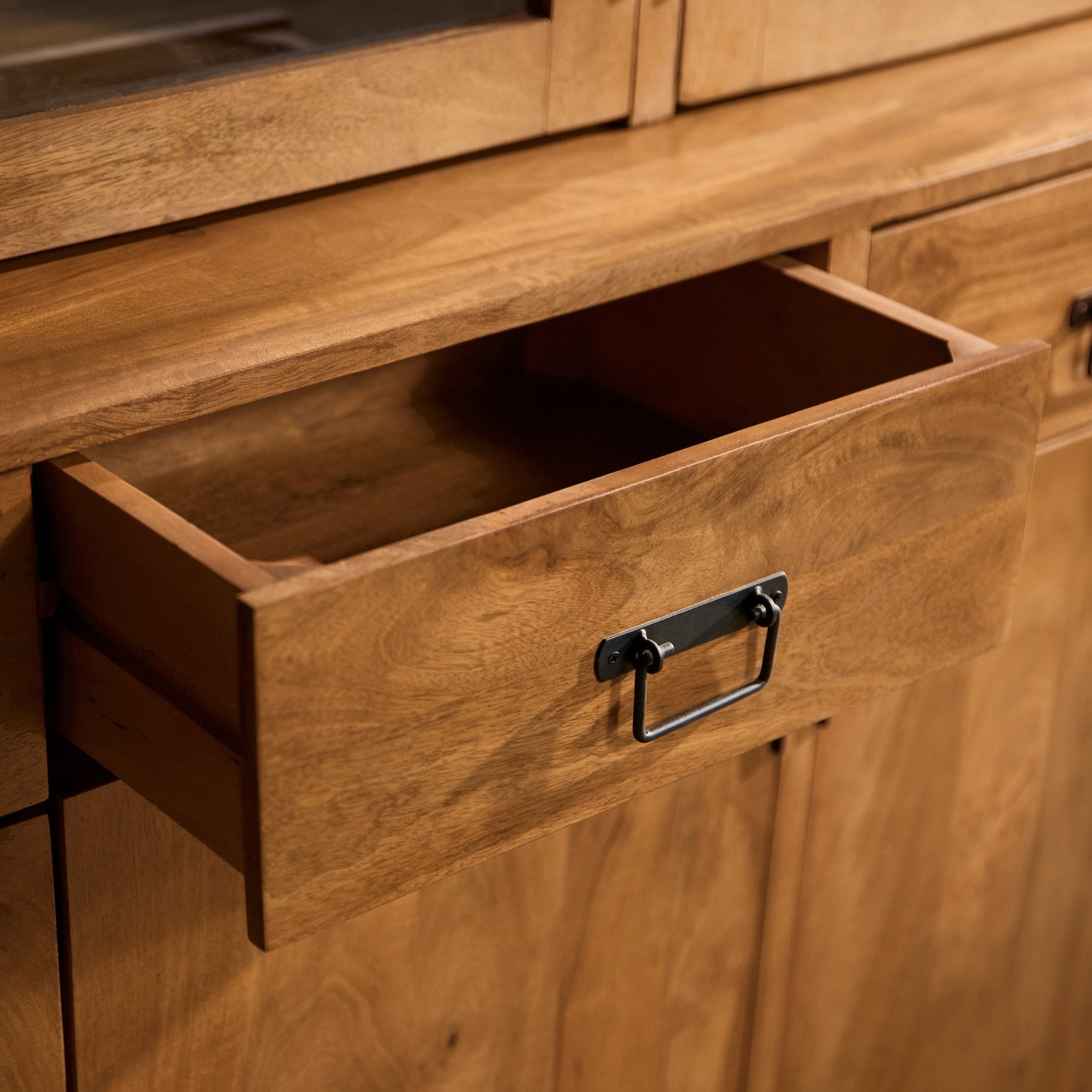 Vitrinekast Boaz XXL | Mangohout Staal | 200x45x220cm