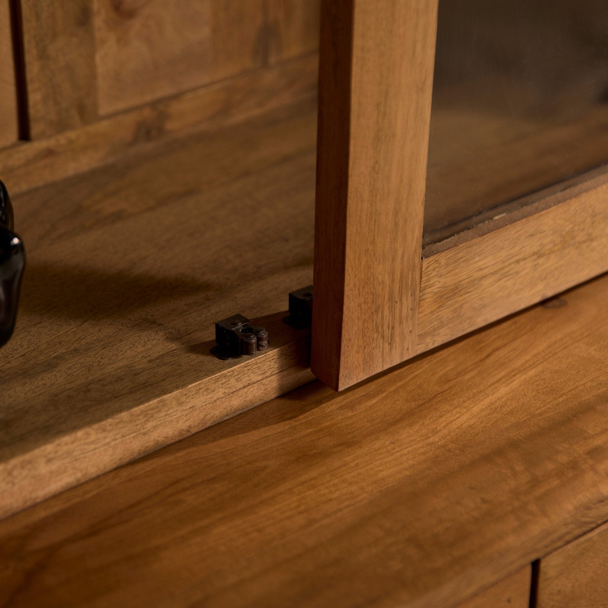 Vitrinekast Boaz XXL | Mangohout Staal | 200x45x220cm