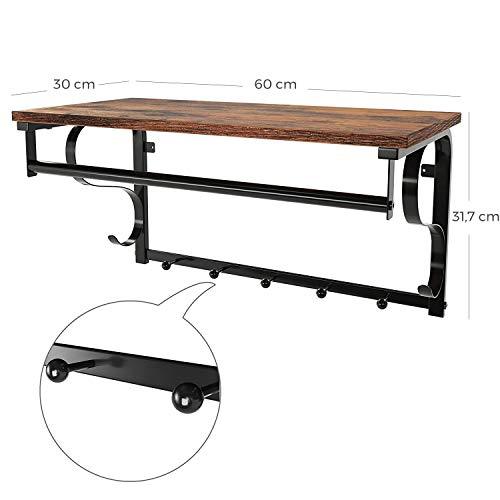 Wandkapstok Industrieel Design | Houtlook en Staal | 60x30x31,7cm