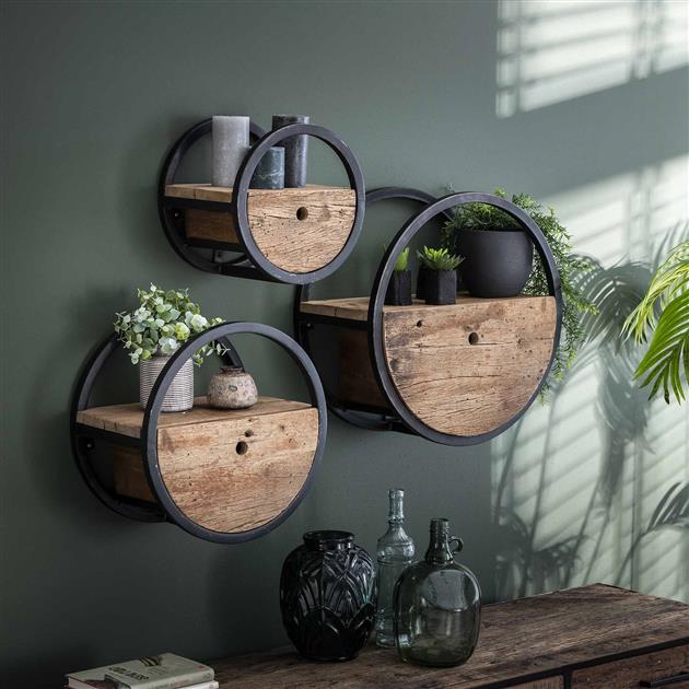 Wandplank Rond met 1 lade Ø50 cm