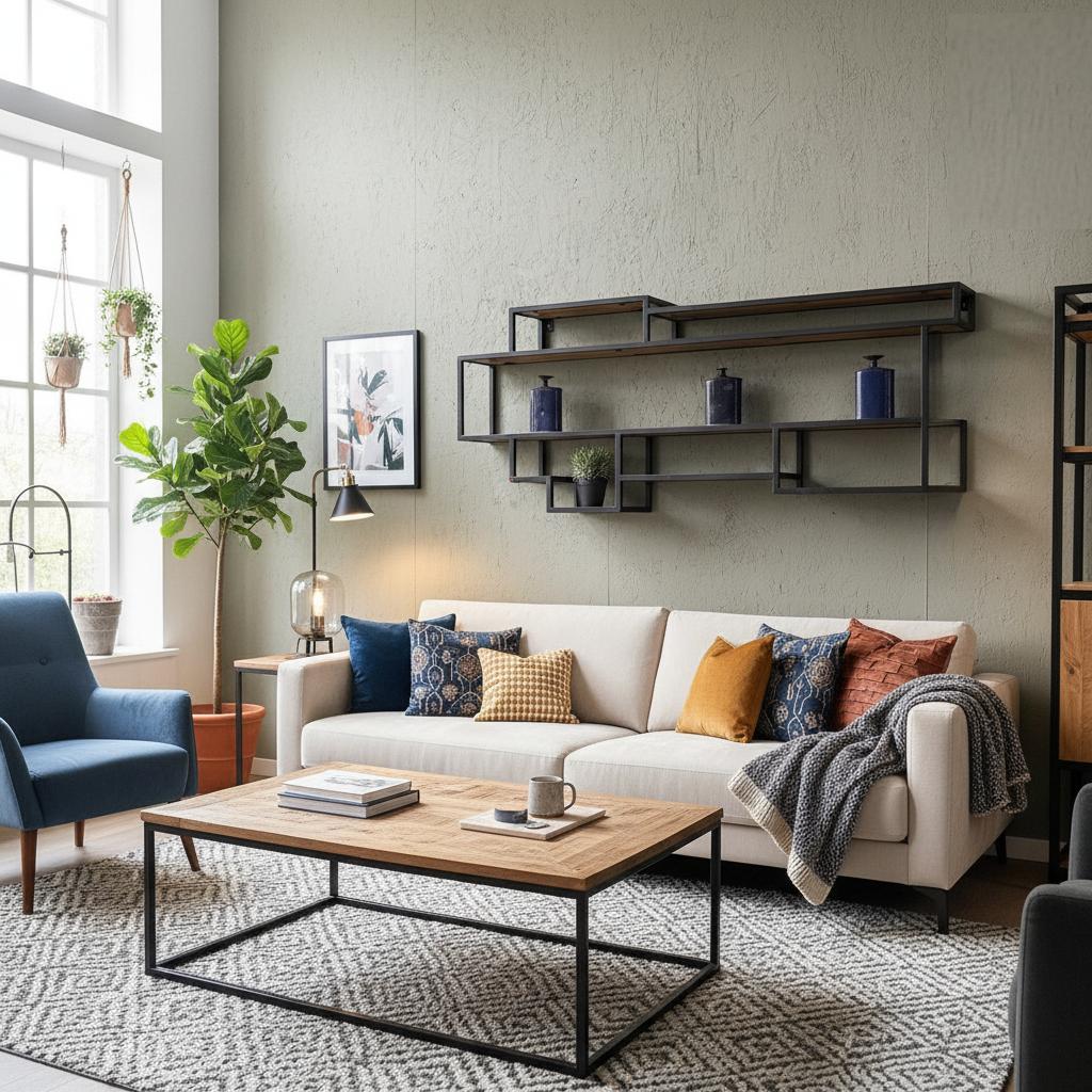 Wandrek industrieel | Mangohout en Staal | 200x25x80cm - Industrieelinhuis.nl