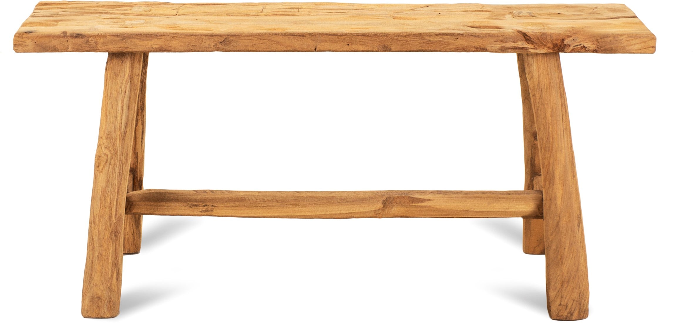 Teakhouten bankje | industrieel | Teakhout | 50 cm tot 140 cm - Industrieelinhuis.nl