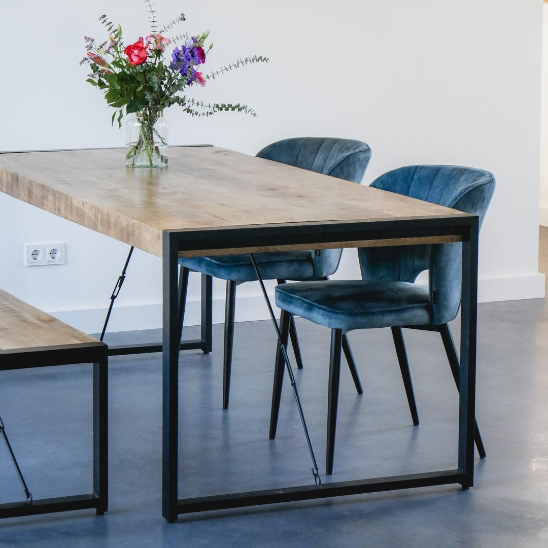 Eetkamer Stoel Amalia Industrieel Design | Velvet Antraciet - Industrieelinhuis.nl