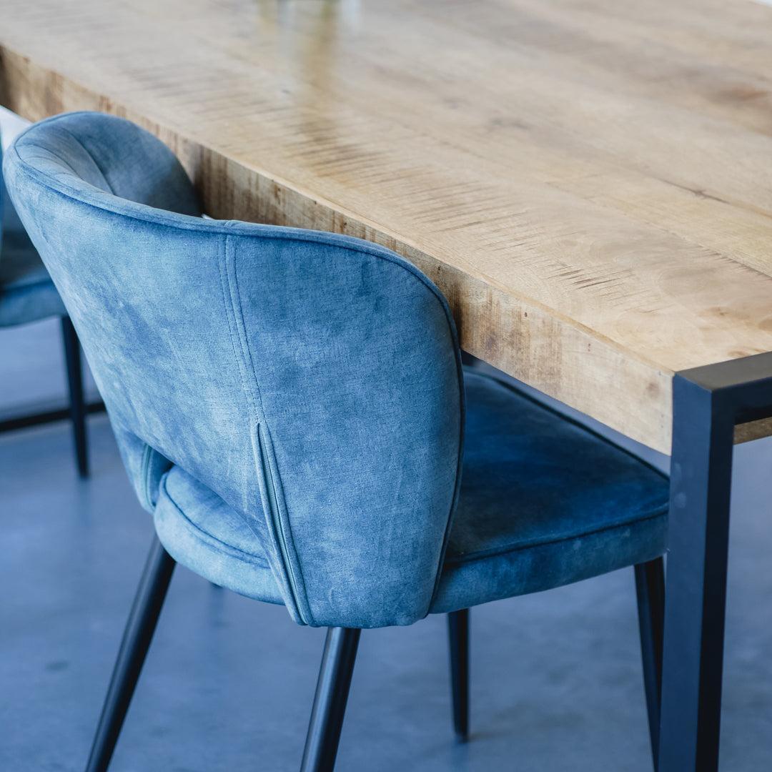 Eetkamer Stoel Amalia Industrieel Design | Velvet Antraciet - Industrieelinhuis.nl