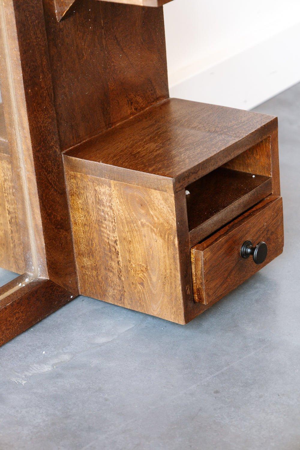 Industriële spiegel | Mangohout zwart | 108x60cm - Industrieelinhuis.nl