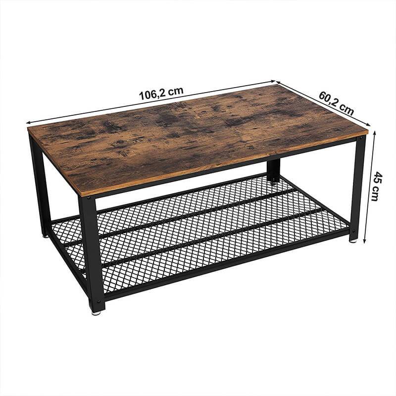 Salontafel Industrieel Design | Houtlook en Staal | 106,2x60,2x45cm
