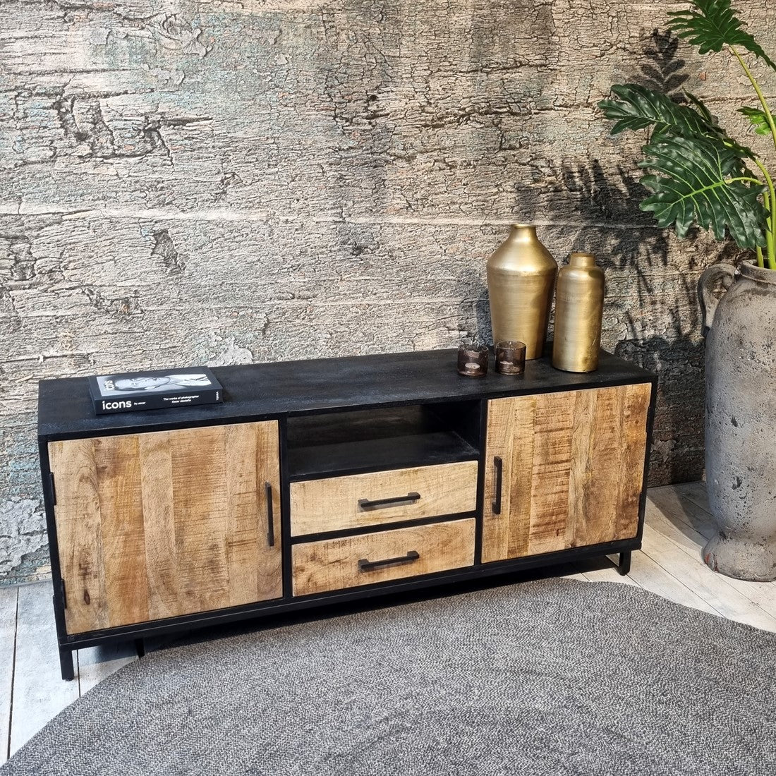 TV-meubel Sterre Mangohout 145x40x60cm