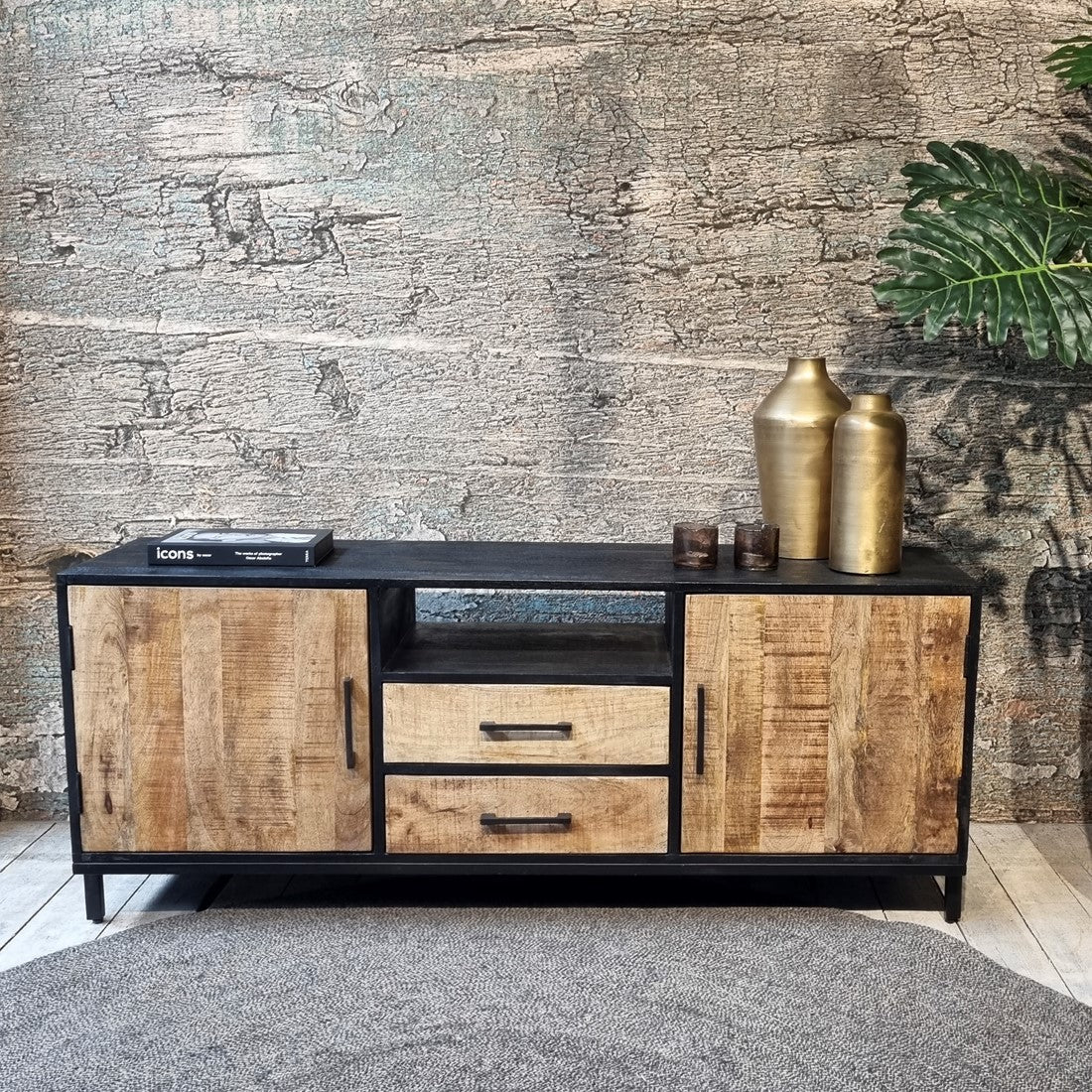 TV-meubel Sterre Mangohout 145x40x60cm