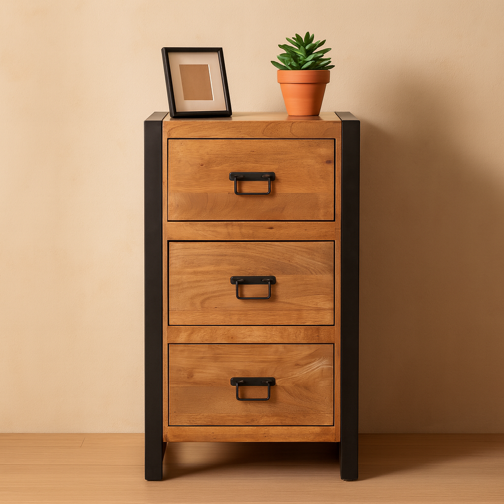 Halkast Boaz – Compact, Stoer & Functioneel met 3 Lades - Industrieelinhuis.nl