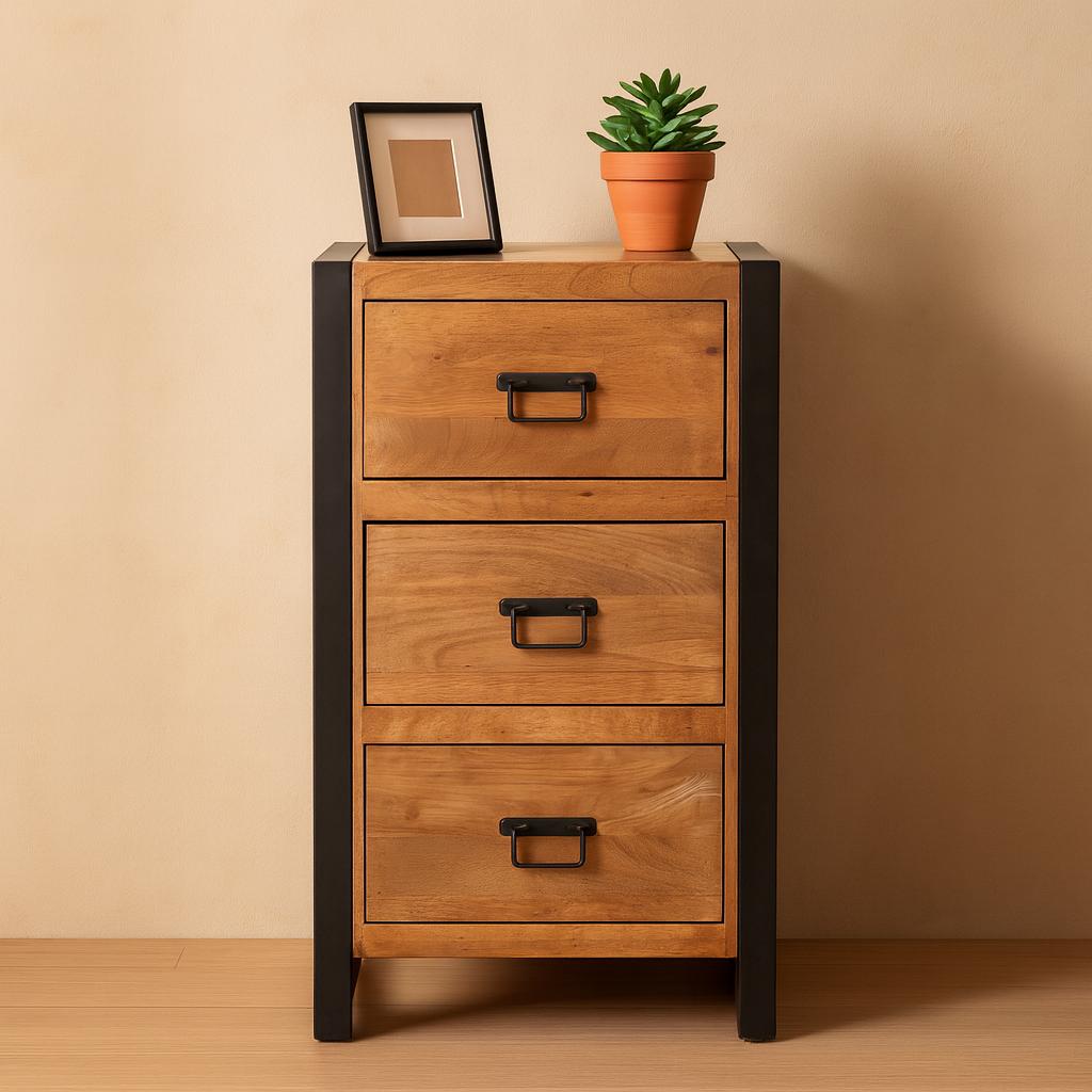 Halkast Boaz – Compact, Stoer & Functioneel met 3 Lades - Industrieelinhuis.nl