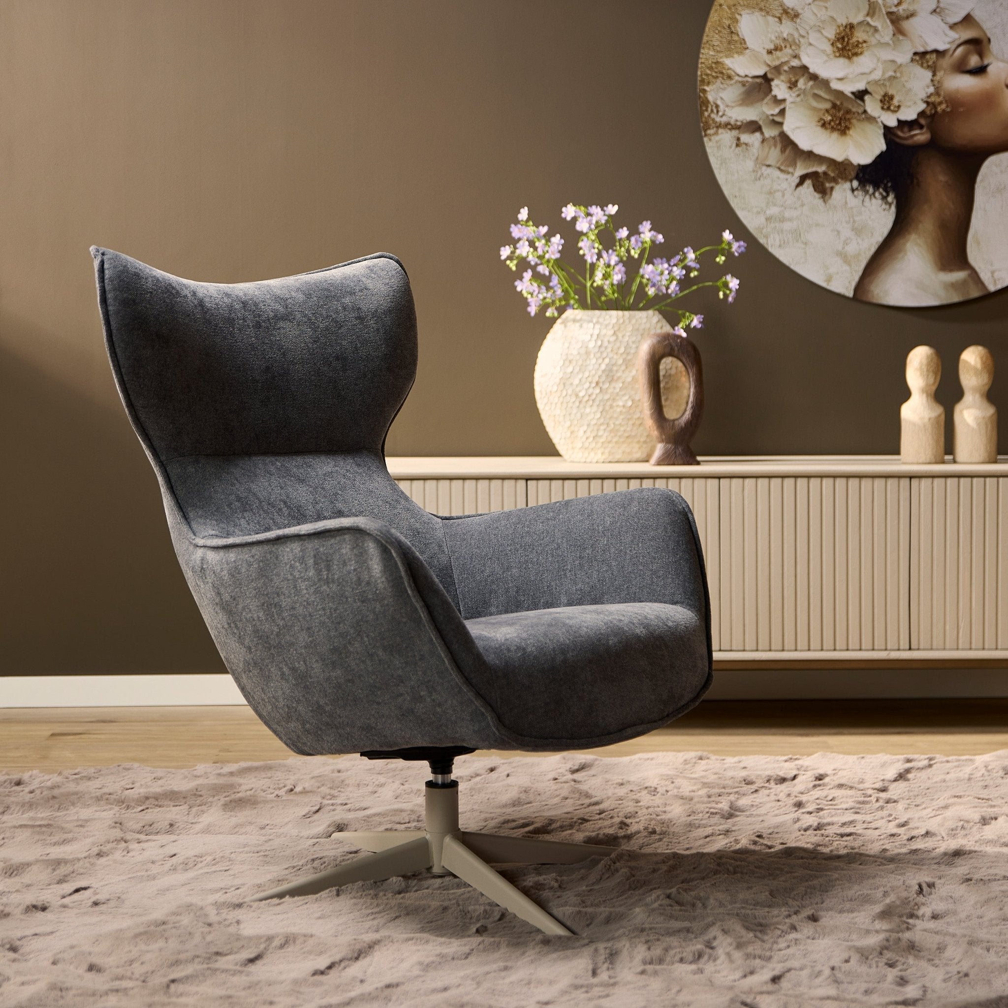 Fauteuil Julia Antraciet - Industrieelinhuis.nl